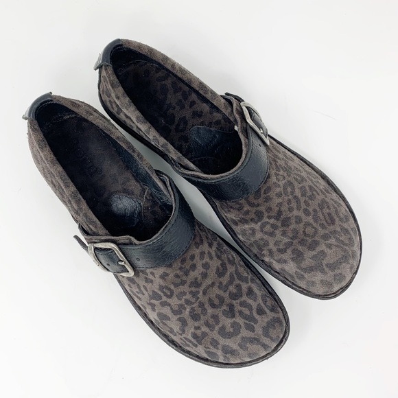 Born leopard Glendell suede clog shoes with buckle - Picture 3 of 8